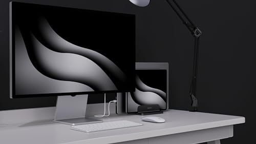 JOKItech Dual Aluminum Vertical Laptop Stand Organizer, Sturdy Notebook Computer Holder Stand Compatible with New Liquid Retina XDR Apple MacBook Air/Pro/Neo, Mac mini & iPad Pro - Black - color: Black
