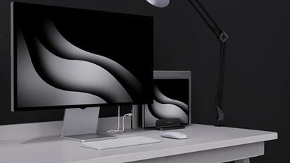 JOKItech Dual Aluminum Vertical Laptop Stand Organizer, Sturdy Notebook Computer Holder Stand Compatible with New Liquid Retina XDR Apple MacBook Air/Pro/Neo, Mac mini & iPad Pro - Black - color: Black