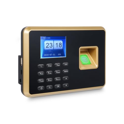 Bisofice Biometric Time Clock Attendance Machine for Employees Support 1000pcs Fingerprint/1000pcs Password/1000pcs ID Card(US Type 1) - color: Us Type 1