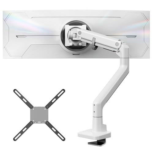 monTEK Heavy-Duty Monitor Arm Bundle with Universal VESA Extension Kit, Fits 17–57" Curved & Ultrawide Screens up to 59.4 lbs, with USB A/C Expands VESA to 200x200 & 300x300