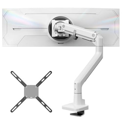 monTEK Heavy-Duty Monitor Arm Bundle with Universal VESA Extension Kit, Fits 17–57" Curved & Ultrawide Screens up to 59.4 lbs, with USB A/C Expands VESA to 200x200 & 300x300