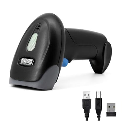 2D Wireless Bluetooth Barcode Scanner with 2000mAh Battery | QR Code Reade Handheld 1D 2D Bar Codes Reader Rechargeable Inventory Scanner for Supermarket, Warehouse, Retail