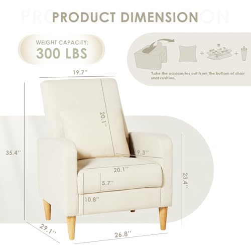 COLAMY Upholstered Sherpa Accent Living Room Chairs Set of 2, Fabric Arm Chair Reading Side Chair, Single Sofa with Back Pillow and Wood Legs,Cream - color: Cream, size: Set of 2