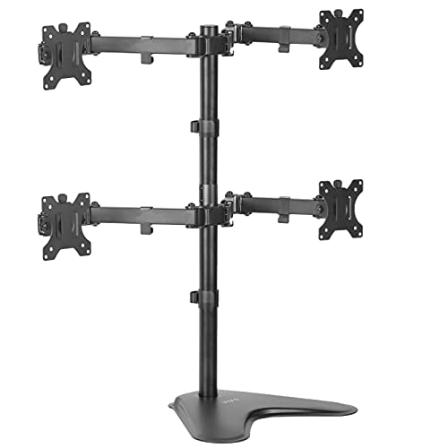 VIVO Quad 13 to 30 inch Monitor Free-Standing Mount, Fully Adjustable Desk Stand, Holds 4 Flat or Curved Display Screens, STAND-V004F - size: Quad Mount