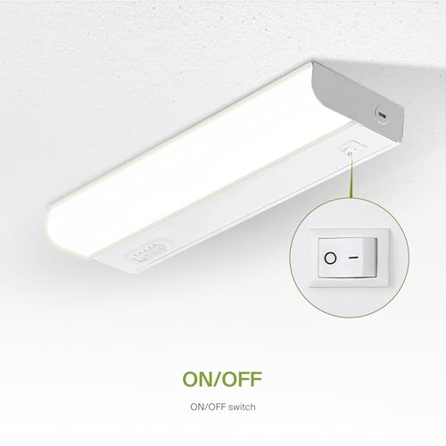 ASD LED Under Cabinet Lighting Hardwired, 12 Inch 5W 2700K-5000K Selectable, 442LM, CRI90+, Direct Wire Linkable Under Counter Lights for Kitchen, Dimmable Under Cabinet Lights, White, UL Certified - color: 12 Inch White, size: 1 Pack