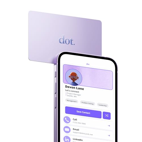dot. Card - Digital Business Card - Tap Compatible with iPhone & Android (Purple) - color: Purple