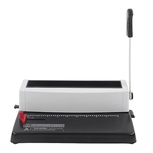Professional Spiral Coil Binding Machine Heavy Duty Stainless Steel Wire Binder with Round Hole Punch and Ergonomic Handle for Office Document Binding Letter A4 A5 Size