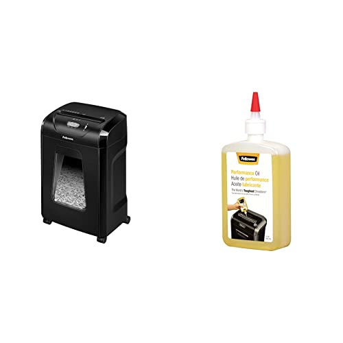 Fellowes 14-Sheet Cross-Cut Paper Shredder Bundle