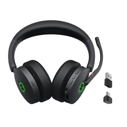 Yealink BH74 Bluetooth Headset with Mic for Work,Hybrid ANC,Teams Certified - color: BH74 Teams(new), style: BH74(Headset only)