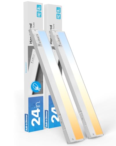 Hardwired Under Cabinet Lighting, 24 Inch 14W Linkable Cabinet Light ,2Pack - color: 2 Pack, size: 24 Inches