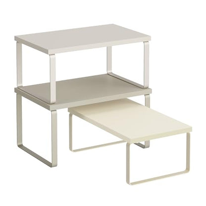 SONGMICS Cabinet Organizer Shelf, Set of 3 Spice Rack, Kitchen Storage | Kitchen Counter Shelves, Kitchen Storage, Spice Rack, Summer Sand, BYSTRO Collection UKCS220K01 - color: Sand Beige
