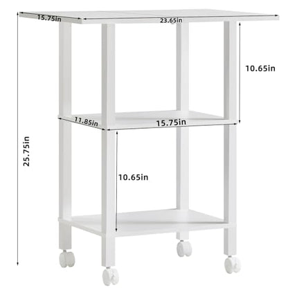 YUFAM 3 Tier Home Printer Stand with Storage, White - color: White, size: 15.75"D×23.65"W×25.7"H