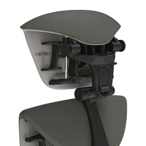 OFFICE LOGIX SHOP Embody Headrest Compatible with Herman Miller Embody Chair (Grey Rhythm Fabric/Graphite Frame) - color: Grey Rythem Fabric/Graphite Frame
