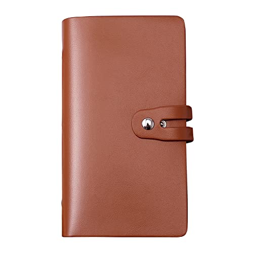 RFID Credit Card Holder, Leather Business Card Organizer with 96 Card Slots, Credit Card Case for Managing Your Different Cards and Important Documents to Prevent Loss or Damage (Bright Orange) - color: Bright Orange