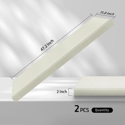 2 Pack Fiberglass Acoustic Panels 48"x12"x2" Soundproof Panels, Off White - color: Off White