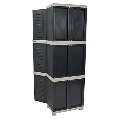 Sunnydaze 72" Garage Storage Cabinet with Locking Doors & Shelves, Gray - color: Charcoal, style: No Drawer - 72" H