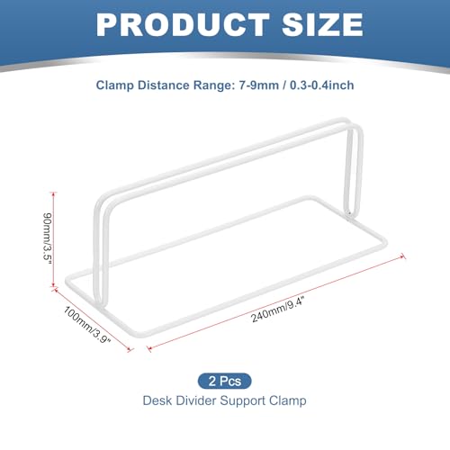 PATIKIL Baffle Desk Divider Clamp 2Pcs Punch-Free Base Desk Shield L White - color: White