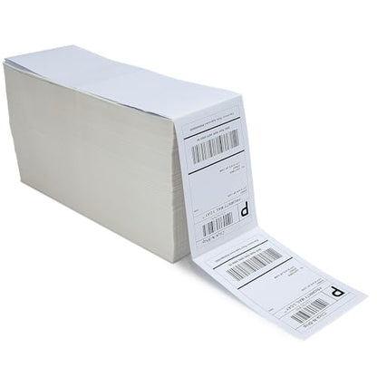 L LIKED 2500 4x6 Thermal Labels Fanfold, Direct Thermal Shipping Labels - Perforated and Strong Adhesive - size: 2500 Labels
