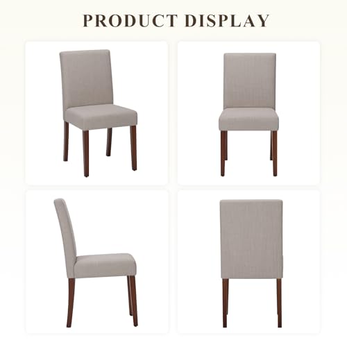 MALOL Upholstered Dining Chairs Set of 2, Modern Fabric Dining Room Chair, Wooden Dining Chair, Kitchen Side Chairs, Farmhouse Dinner Chair with High Back for Kitchen, Brown - color: Brown, size: Set of 2