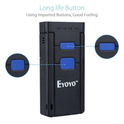 Eyoyo 3-in-1 Portable Mini 1D Inventory Bluetooth Barcode Scanner Wireless