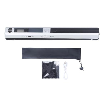 Focket Portable Document Scanner, 900 Dpi Handheld Photo Scanner Compact Lightweight with 32GB SD Card Storage for Home Office Business Travel (Silver) - color: Silver