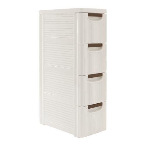 4 Drawers Narrow Storage Cabinet, 4 Tiers Slim Bathroom Storage Cabinet, 16.5" L X 7.5" W X 28.9" H Slim Rolling Cart for Living Room, Kitchen, Bathroom, Office - size: 4 Tiers