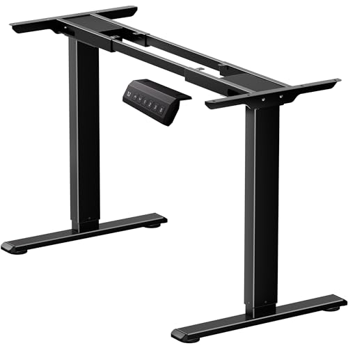 Dual Motor Electric Standing Desk Frame, Height Adjustable Table Legs for Max 44″ x 70.8″ Desktop with 330lbs Capacity, Ergonomic Sit Stand Up Desk Base for Home Office, Black Frame Only