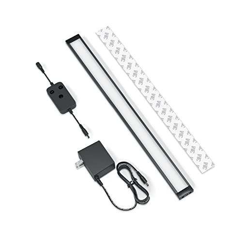 EShine 1 Pack 20 inch Black Smart Dimmable LED Under Cabinet Lighting Kit Compatible with Alexa, Google - Light Color Warm White (3000K) - color: Warm White (3000 K), size: 1 pack 20 Inch