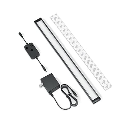 EShine 1 Pack 20 inch Black Smart Dimmable LED Under Cabinet Lighting Kit Compatible with Alexa, Google - Light Color Warm White (3000K) - color: Warm White (3000 K), size: 1 pack 20 Inch