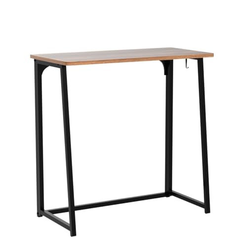 WOHOMO Folding Desk, 31.5" Foldable Computer Table for Small Spaces, Walnut - color: Brown, size: Small Size:31.5 x 15.7