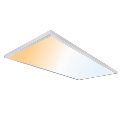 UltraLux 2x4 Surface Mount LED Panel TRIAC Dimmable 3CCT Matte White 1Pk | 4000 lumens, 120-degree beam, CRI>80, aluminum build, damp-rated, fits junction boxes, over 50,000 hours, 5-year warranty - color: Matte White, size: 2X4 (1 Pack)