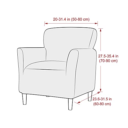 LiveGo Stretch Mid Century Modern Armchair Slipcover 1-Piece Jacquard Accent Chair Covers with Arms Soft Waterproof Chair Slipcovers for Living Room Furniture Protector Office (Wine Red a) - color: Wine Red a