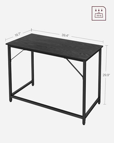 VASAGLE Computer Desk, Gaming Desk, Home Office Desk, for Small Spaces, 19.7 x 39.4 x 29.5 Inches, Industrial Style, Metal Frame, Black ULWD041B56 | Gaming Desk, Home Office Desk, Modern Basic Style, Steel Frame, Ebony Black, BARNET Collection ULWD041B56