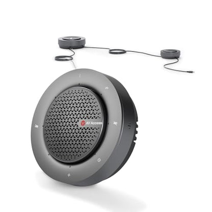 Conference Speakerphone, Daisy Chain up to 9 Speakerphones for 50 People | USB/Bluetooth Speaker with 4 Mics AI Noise Cancellation 360° Voice Pickup for Zoom,Teams,Conference Call Large Meeting Room