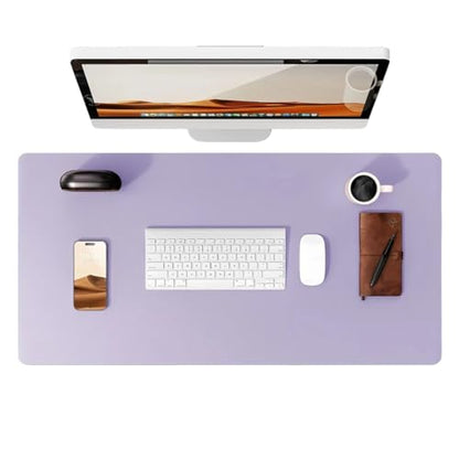 Desk Pad, Leather Non-Slip Laptop Computer Desk Keyboard Mat, Table Protector Blotter Mat, Large Mouse Pad (24" x 12")-Purple - color: Purple