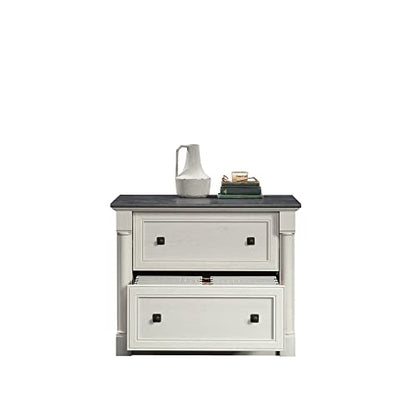 Sauder Palladia 2 Drawer File Cabinet, Lateral Filing Cabinets for Home Office, Hanging File Folders Organizer, Interlocking Drawers, in Glacier Oak Finish - color: Glacier Oak