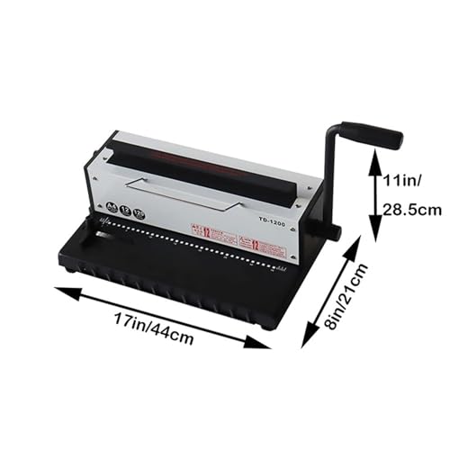 Binding Machine, 34 Holes Office Manual Wire Coil Spiral Binding Machine Punching Binding Capacity（quare Hole）