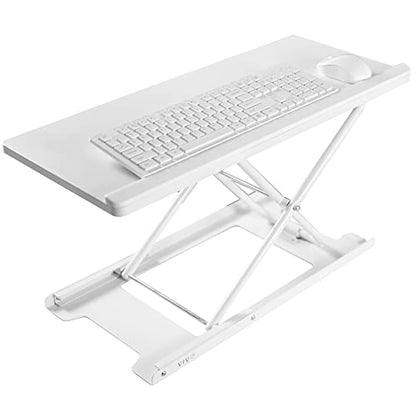 VIVO White 27 in Single Top Keyboard and Mouse Riser, DESK-V000PW - color: White