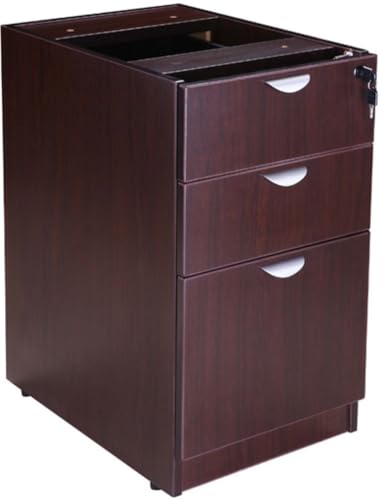 Boss Office Products Holland Executive U-Shape Desk with File Storage Pedestal and Hutch, 66", Mocha
