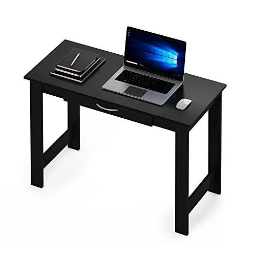 FURINNO Jaya Writing Desk For Residential Use With DrawerBlack, Blackwood, Large - color: Blackwood, size: 39 inches