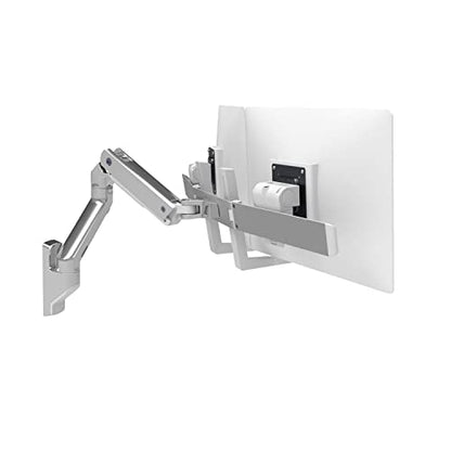 Ergotron – HX Dual Monitor Arm, VESA Wall Mount – for 2 Monitors Up to 32 Inches, 5 to 17.5 lbs Each – Polished Aluminum - color: Polished Aluminum