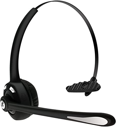 Bluetooth Headset with Microphone 12 Hours Talking Time for Trucker Wireless HeadsetsTruck Driver Call Center Skype Home Office PC