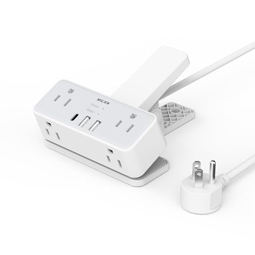 Desk Clamp Power Strip with USB Ports, Mscien 6 FT Extension Cord with Multiple Outlets, Surge Protector Power Strip with 6 Outlet & 3 USB(1 USB C), Desk Mount Edge Extension Cord for Home Office