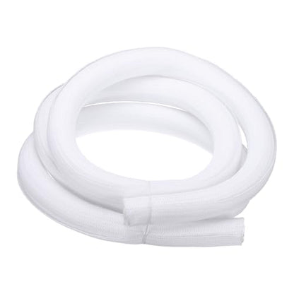MECCANIXITY Split Sleeve Wire Loom 2" 10Ft White Self Wrapping Braided Sleeve UL94-V2 Fireproof PET Sleeving for Automotive, Home Cable Management - color: White, size: 2" x 10Ft