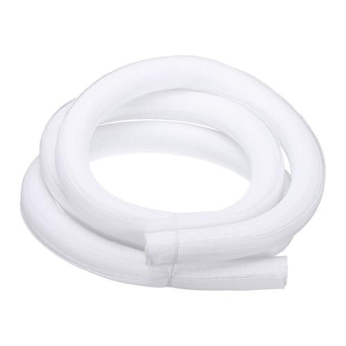 MECCANIXITY Split Sleeve Wire Loom 2" 10Ft White Self Wrapping Braided Sleeve UL94-V2 Fireproof PET Sleeving for Automotive, Home Cable Management - color: White, size: 2" x 10Ft