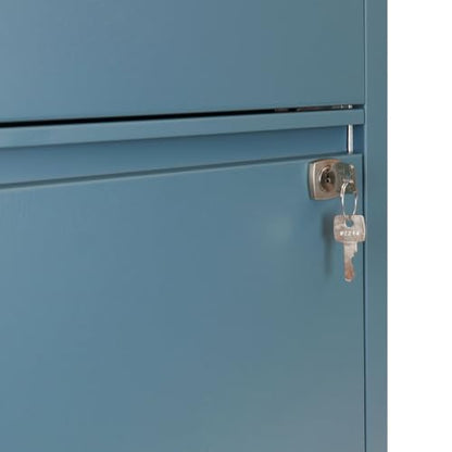 Bisley 2-Drawer Flush Front Vertical File Cabinet - Doulton Blue - color: Doulton Blue, size: 2 Drawer