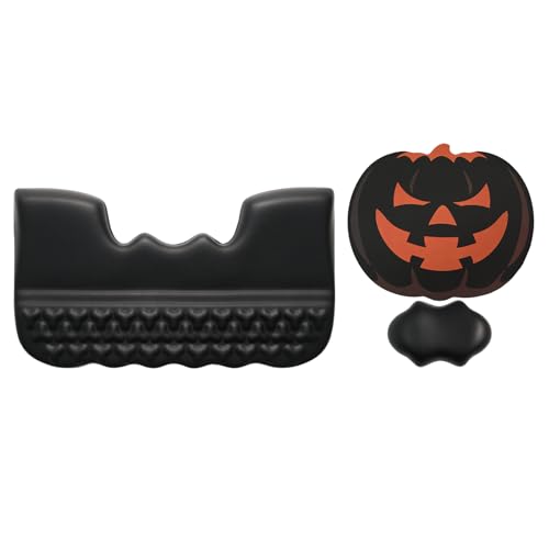 Tsciute Keyboard Stand with Wrist Rest, Pumpkin Mouse Pad & Bat Wrist Rest - color: Black