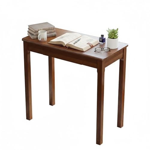 Solid Wood Desk with Drawers - 31.5" Narrow Desks for Small Spaces, Mid Century Modern Desks, Small Wooden Vintage Computer Writing Desk, Study Table for Home Office Bedroom, Walnut - color: A-walnut, size: 31.5*15.7*29.5 Inch