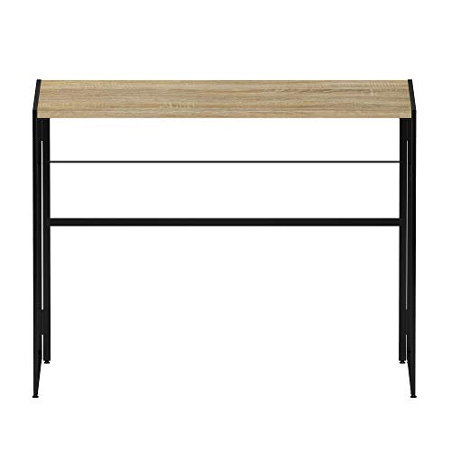 Furinno Riau No Tool/No Assembly/Folding Metal Frame Computer Desk, Sonoma Oak/Black - color: Sonoma Oak/Black, size: 39 inches