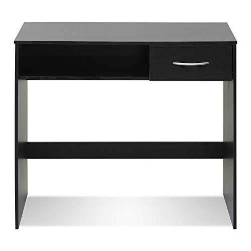 FURINNO JAYA Computer Study Desk with Drawer, Brown - color: Espresso, size: With Drawer, 32.2 in. x 15.5 in.